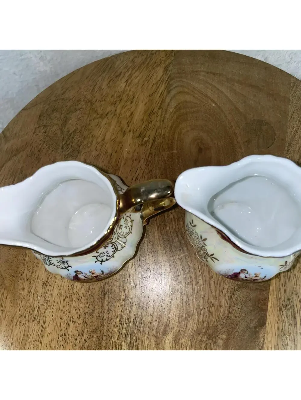Vintage Cosmos Japan 3-piece Ceramic Sugar Bowl and Cream Pitcher Set Victorian